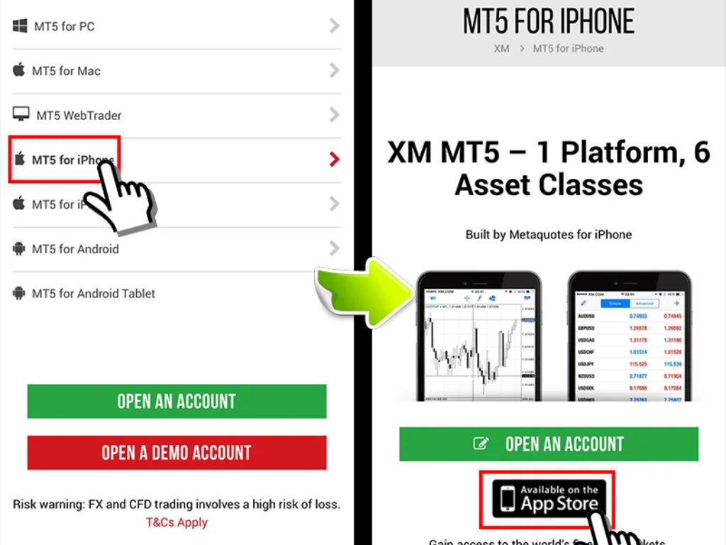 Hướng dẫn tải XM MT5 về Iphone