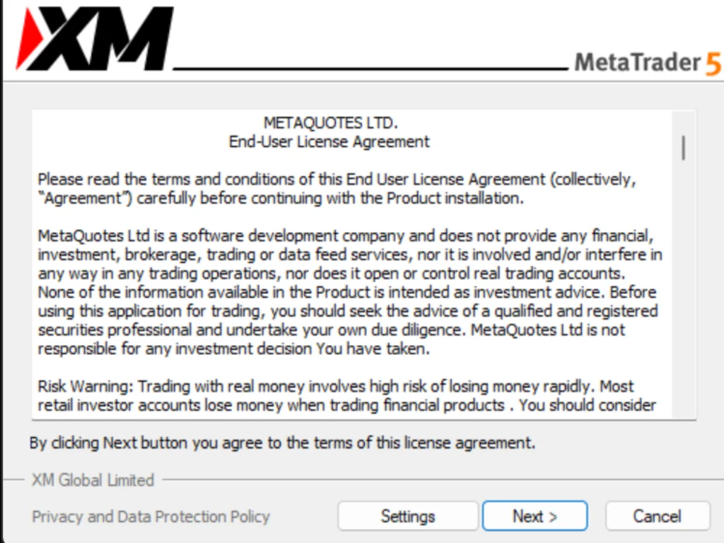 Cài đặt XM MetaTrader 5 trên PC